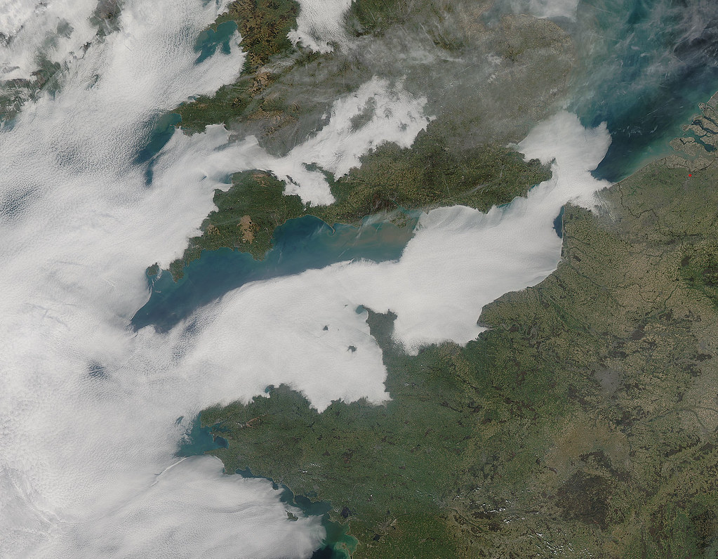 Low clouds over the English Channel